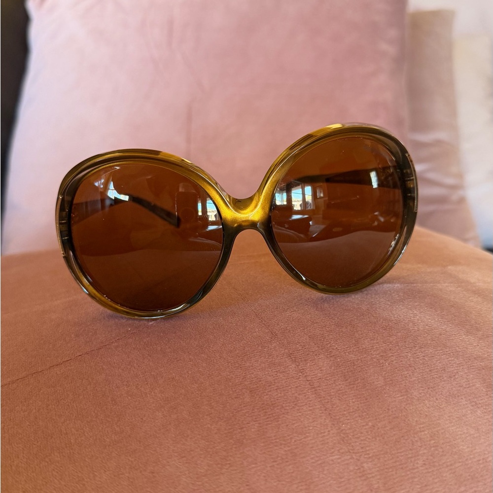 DOLCE & GABANNA Oversized Amber/Brown Women's Sunglasses - Picture 7 of 8